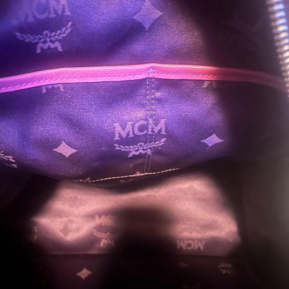 MCM Pink Logo Studded Backpack main image 7